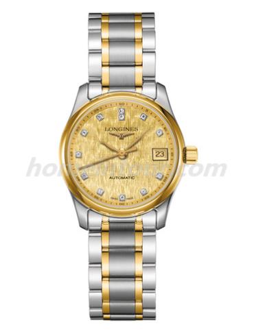 浪琴L2.257.5.38.7女表名匠系列-银色间金色表带/表径29mm