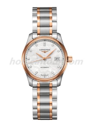 浪琴L2.257.5.89.7女表名匠系列-银色间金色表带/表径29mm