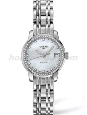 浪琴L2.263.0.87.6女表索伊米亚系列-银色表带/表径26mm