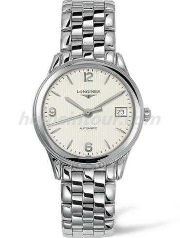 浪琴L4.774.4.76.6男表军旗系列-银色表带/表径35.6mm