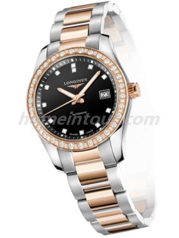 浪琴L2.285.5.57.7女表康卡斯系列-银色间金色表带/表径29.5mm