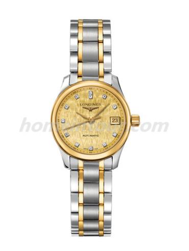 浪琴L2.128.5.38.7女表名匠系列-间金色表带/表径25.5mm