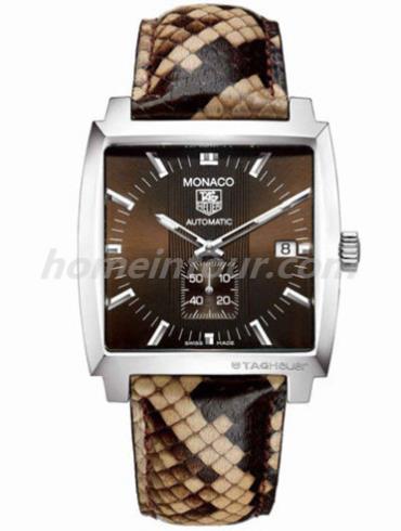 豪雅WW2115.FC6217男表摩纳哥Monaco系列-棕色表带/表径37mm
