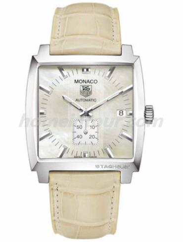 豪雅WW2112.FC6215男表摩纳哥Monaco系列-白色表带/表径37mm