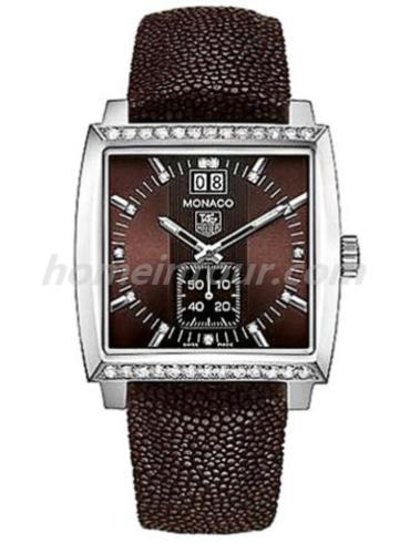 豪雅WAW1316.EB0025男表摩纳哥Monaco系列-棕色表带/表径37mm