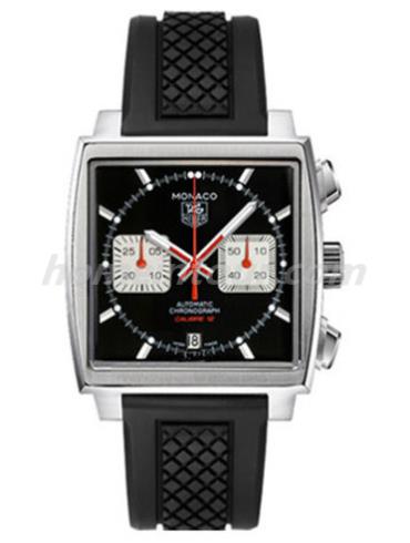 豪雅CAW2114.FT6021男表摩纳哥Monaco系列-黑色表带/表径39mm