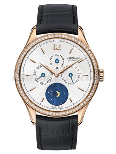 万宝龙113355男表传承精密计时系列-黑色表带/表径40mm