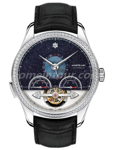 万宝龙113356男表传承精密计时系列-黑色表带/表径44mm