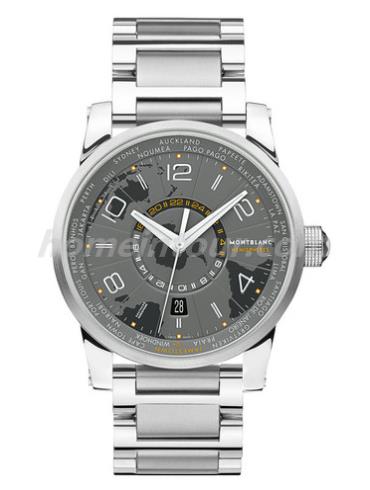 万宝龙U0108956男表时光行者系列-银色表带/表径42mm