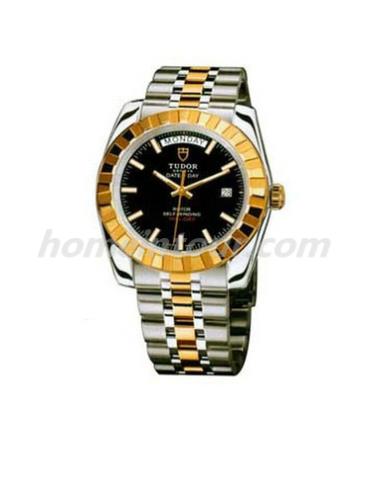 帝舵23013-62113black_di男表Classic经典系列-间金色表带/表径41mm