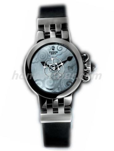 帝舵35100_Satin女表玫瑰系列-黑色表带/表径26mm