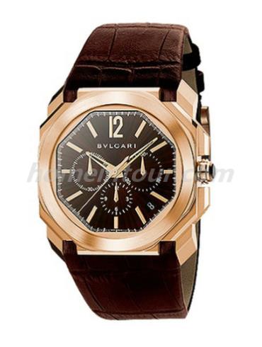 宝格丽BGOP41C11GLDCH男表OCTO系列-棕色表带/表径41mm