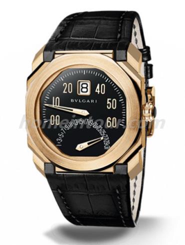 宝格丽BGOP38BGLDBR男表OCTO系列-黑色表带/表径38mm