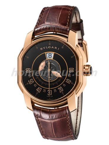 宝格丽BRRP45BGLPAP男表DANIEL ROTH系列-褐色表带/表径45mm