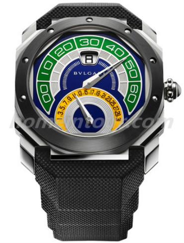 宝格丽BI-RETRO_BRAZIL男表OCTO系列-黑色表带/表径43mm