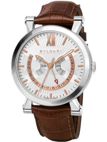 宝格丽SBW42WGLAC男表SOTIRIO BULGARI系列-棕色表带/表径42mm