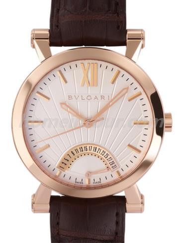 宝格丽SBP42WGLDR男表SOTIRIO BULGARI系列-棕色表带/表径42mm