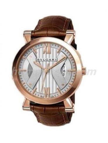 宝格丽SBP42WGLD125男表SOTIRIO BULGARI系列-棕色表带/表径42mm
