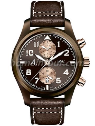 万国IW388006男表飞行员系列-棕色表带/表径46mm