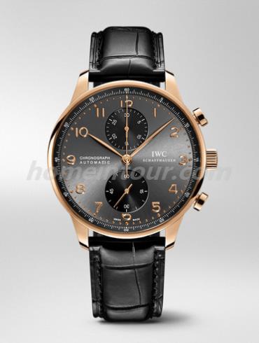 万国IW371482男表葡萄牙系列-黑色表带/表径40.9mm