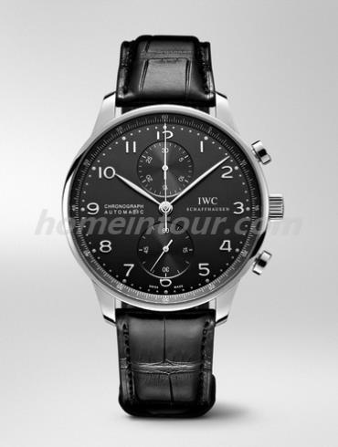 万国IW371447男表葡萄牙系列-黑色表带/表径40.9mm