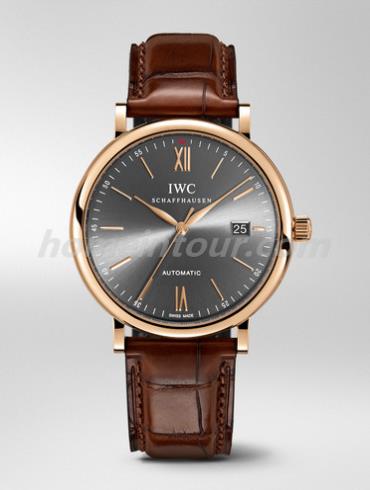 万国IW356511男表柏涛菲诺系列- 深棕色表带/表径40mm