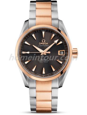 欧米茄231.20.39.21.06.001男表海马系列-间玫瑰金色表带/表径38.5mm