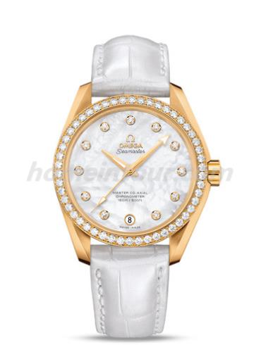 欧米茄231.58.39.21.55.002女表海马系列-白色表带/表径38.5mm