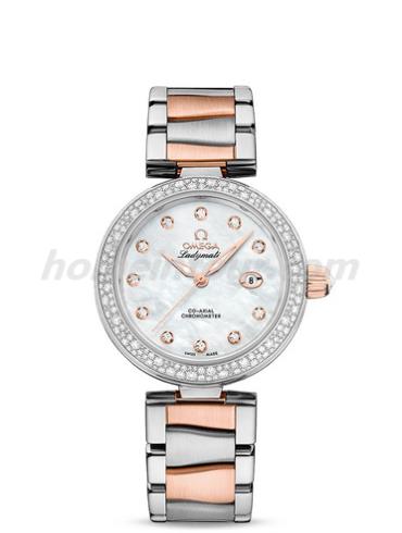 欧米茄425.25.34.20.55.004女表碟飞系列-间玫瑰金色表带/表径34mm