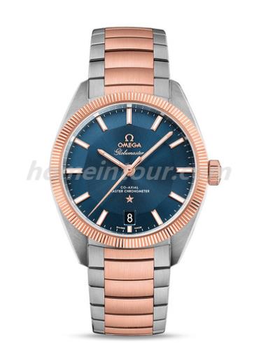 欧米茄130.20.39.21.03.001男表星座系列-银色/玫瑰金色表带/表径39mm