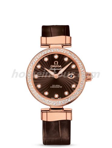 欧米茄425.68.34.20.63.002女表碟飞系列-棕色表带/表径34mm