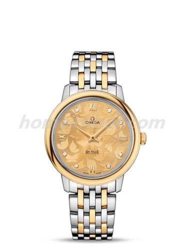 欧米茄424.20.33.60.58.001女表碟飞系列-间金色表带/表径32.7mm