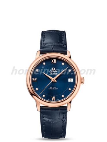 欧米茄424.53.33.20.53.001女表碟飞系列-蓝色表带/表径32.7mm