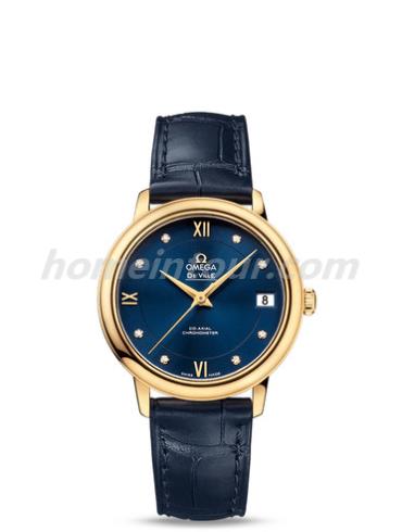 欧米茄424.53.33.20.53.002女表碟飞系列-蓝色表带/表径32.7mm