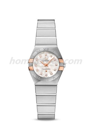 欧米茄123.20.24.60.55.005女表星座系列-银色表带/表径24mm