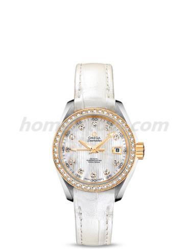 欧米茄231.28.30.20.55.002女表海马系列-白色表带/表径30.0mm