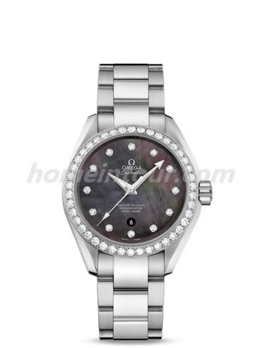 欧米茄231.15.34.20.57.001女表海马系列-银色表带/表径34mm