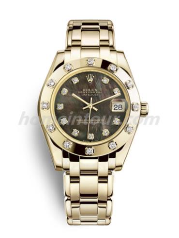 劳力士81318-0023女表珍珠淑女型-金色表带/表径34mm