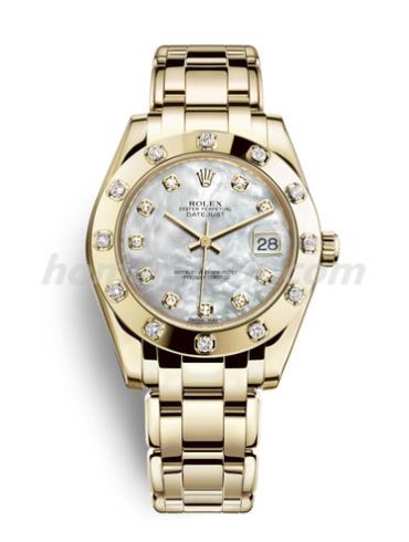 劳力士81318-0006女表珍珠淑女型-金色表带/表径34mm