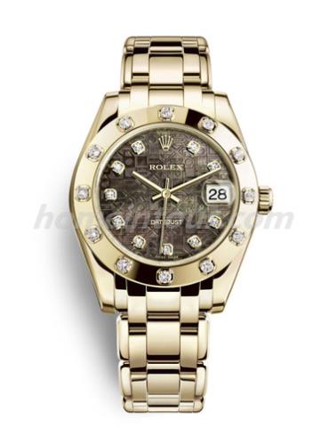 劳力士81318-0004女表珍珠淑女型-金色表带/表径34mm