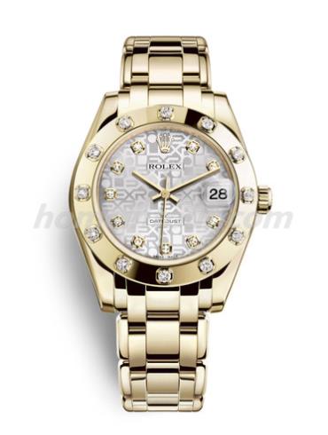 劳力士81318-0003女表珍珠淑女型-金色表带/表径34mm