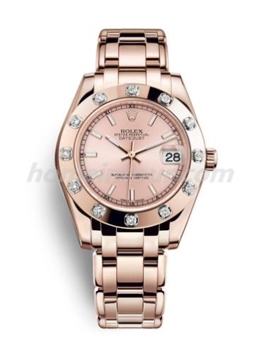 劳力士81315-0021女表珍珠淑女型-金色表带/表径34mm