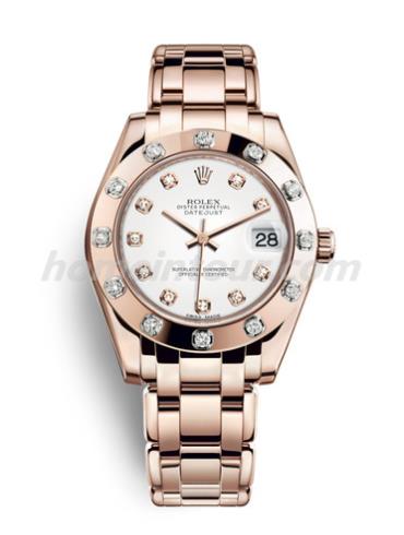 劳力士81315-0018女表珍珠淑女型-金色表带/表径34mm