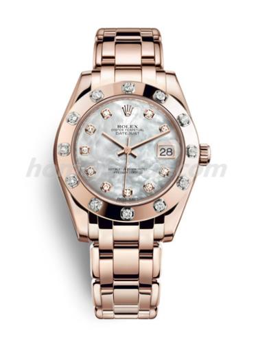 劳力士81315-0014女表珍珠淑女型-金色表带/表径34mm