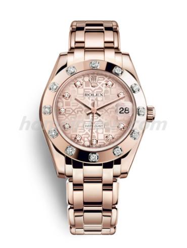 劳力士81315-0008女表珍珠淑女型-金色表带/表径34mm