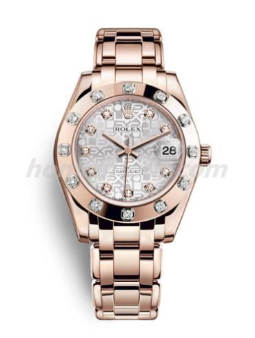 劳力士81315-0006女表珍珠淑女型-金色表带/表径34mm