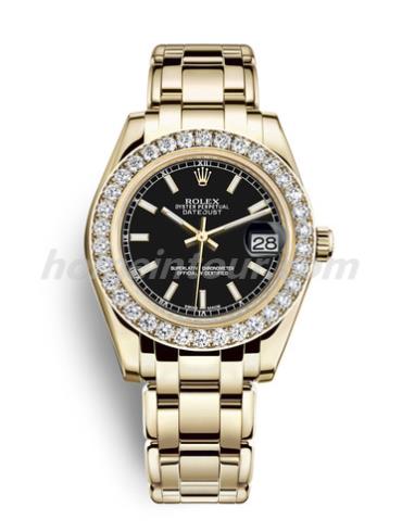 劳力士81298-0056女表珍珠淑女型-金色表带/表径34mm