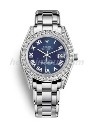 劳力士81159-0055女表珍珠淑女型-银色表带/表径34mm