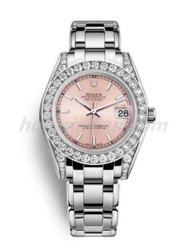 劳力士81159-0054女表珍珠淑女型-银色表带/表径34mm