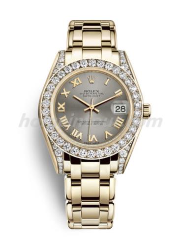 劳力士81158-0122女表珍珠淑女型-金色表带/表径34mm